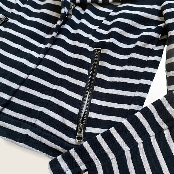 Ann Taylor Loft Striped Cotton Moto Jacket - Picture 7 of 7